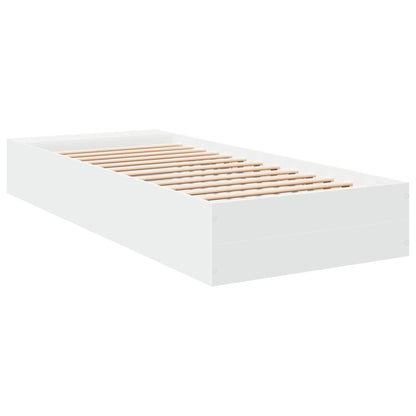 Bed Frame without Mattress White 75x190 cm Small Single