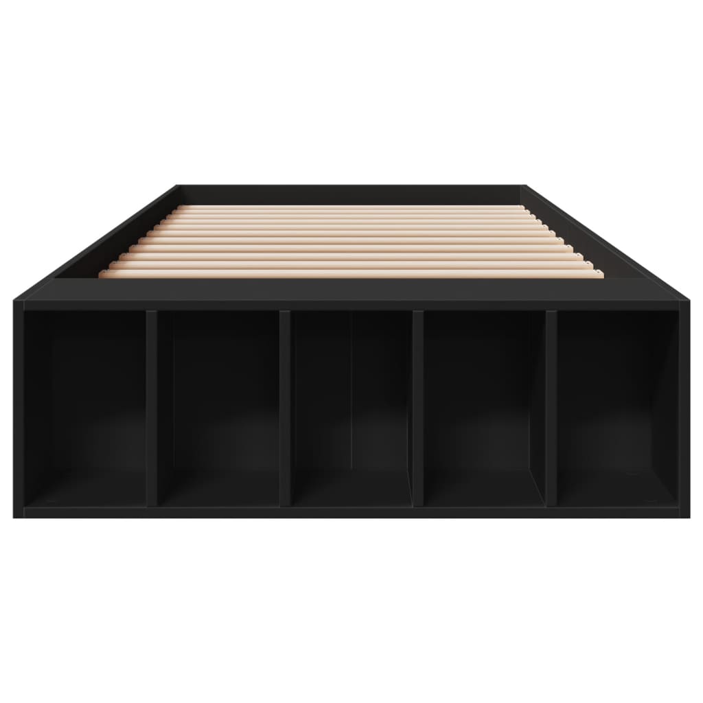 Bed Frame without Mattress Black 75x190 cm Small Single