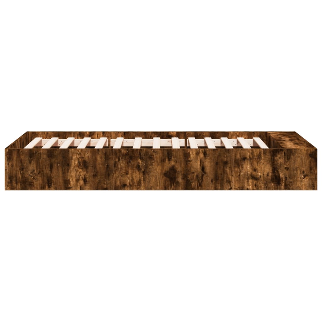 Bed Frame without Mattress Smoked Oak 75x190 cm Small Single