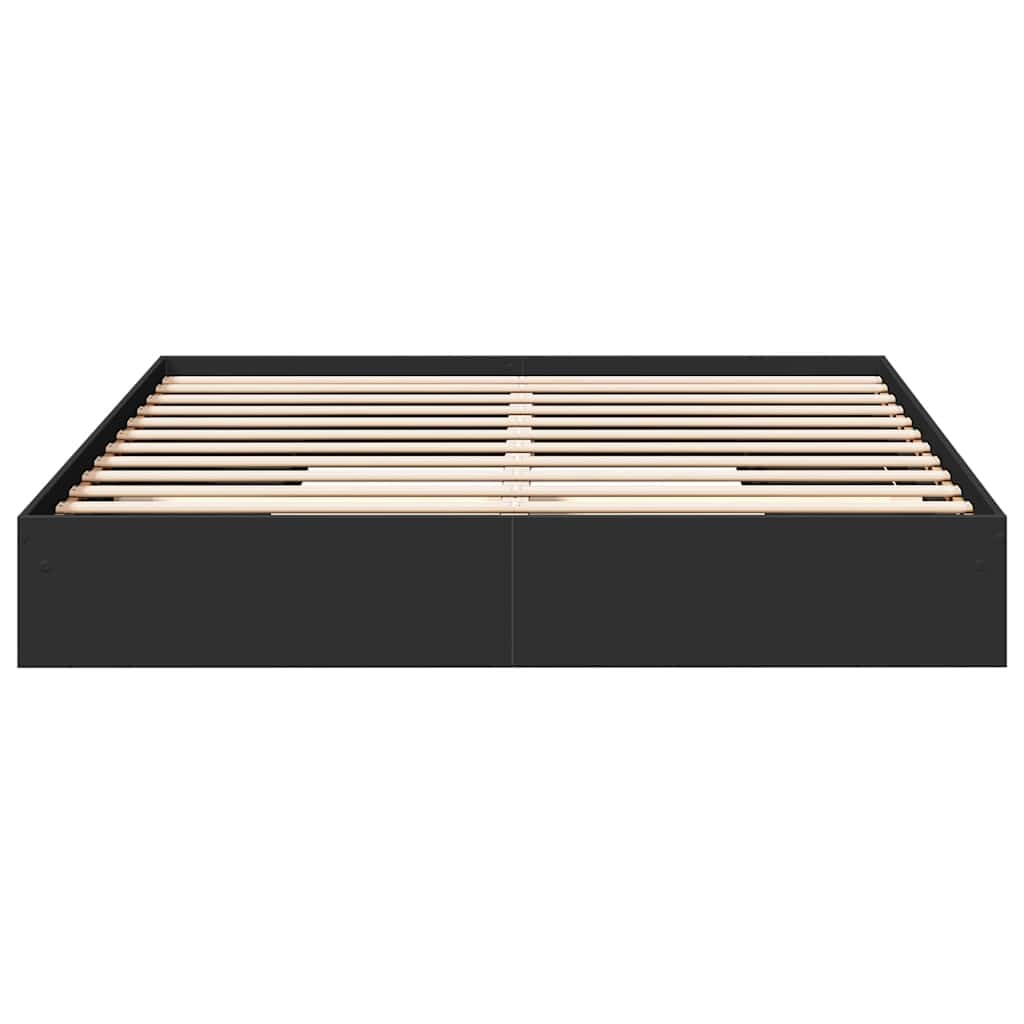 Bed Frame with Drawers without Mattress Black 200x200 cm