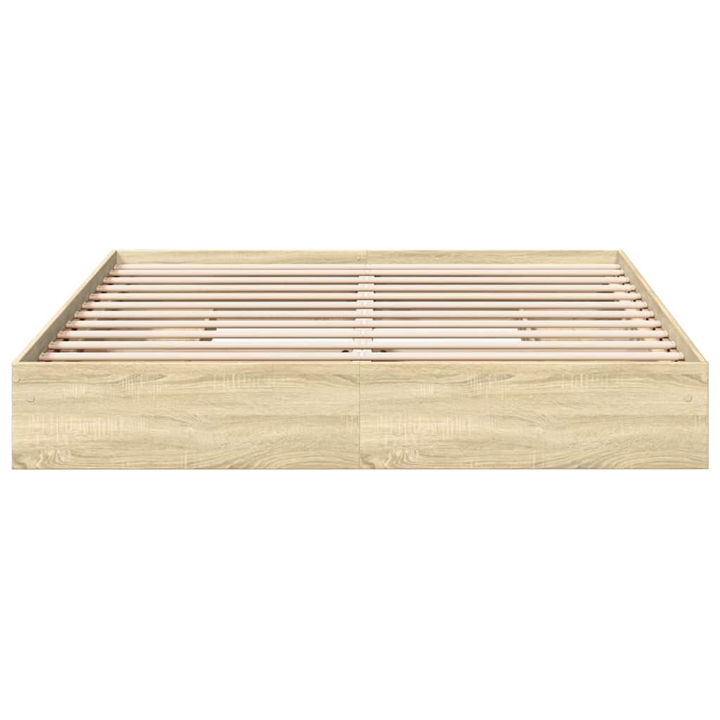Bed Frame with Drawers without Mattress Sonoma Oak 180x200 cm