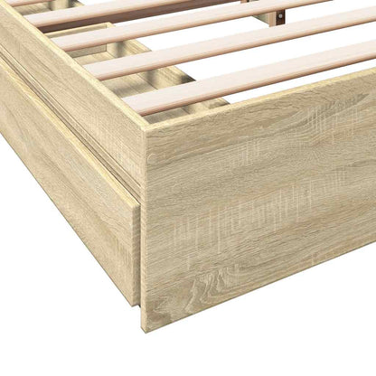 Bed Frame with Drawers without Mattress Sonoma Oak 180x200 cm Super King