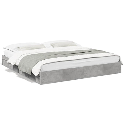 Bed Frame with Drawers without Mattress Concrete Grey 180x200cm