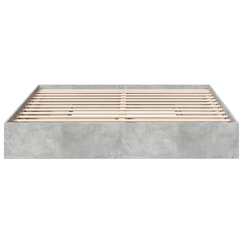 Bed Frame with Drawers without Mattress Concrete Grey 180x200cm