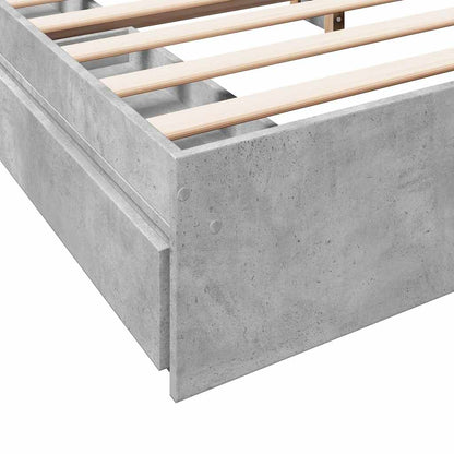 Bed Frame with Drawers without Mattress Concrete Grey 180x200cm