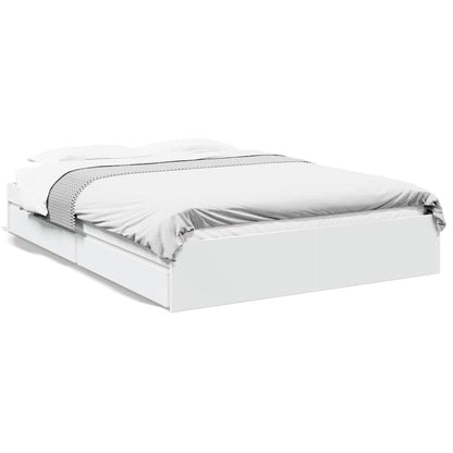 Bed Frame with Drawers without Mattress White 160x200 cm