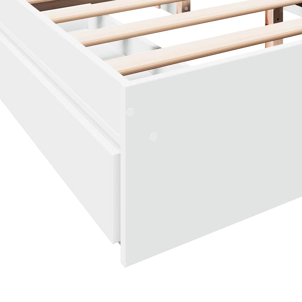 Bed Frame with Drawers without Mattress White 160x200 cm