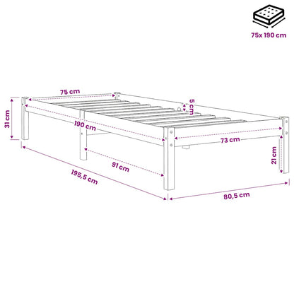 Bed Frame with Drawers without Mattress White 150x200 cm