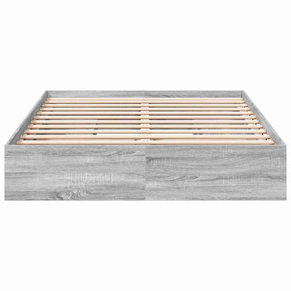 Bed Frame with Drawers without Mattress Grey Sonoma 150x200 cm