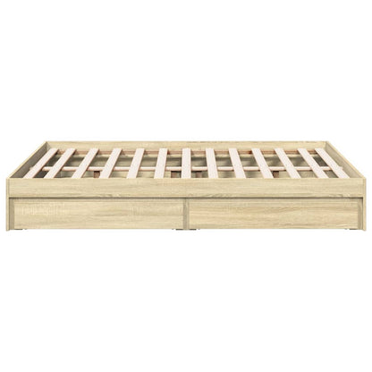 Bed Frame with Drawers without Mattress Sonoma Oak 140x200 cm