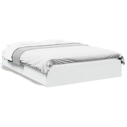 Bed Frame with Drawers without Mattress White 120x200 cm