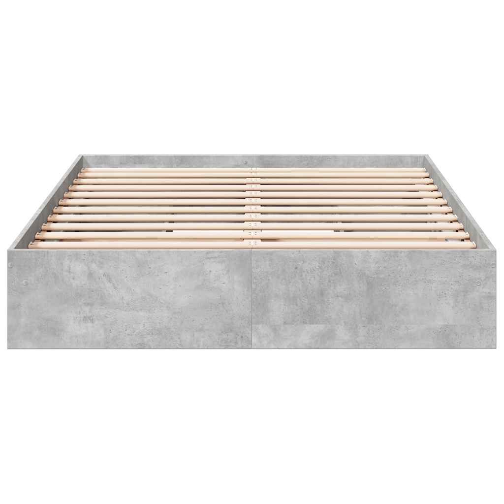 Bed Frame with Drawers without Mattress Concrete Grey 120x200cm