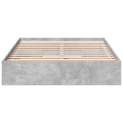 Bed Frame with Drawers without Mattress Concrete Grey 120x200cm