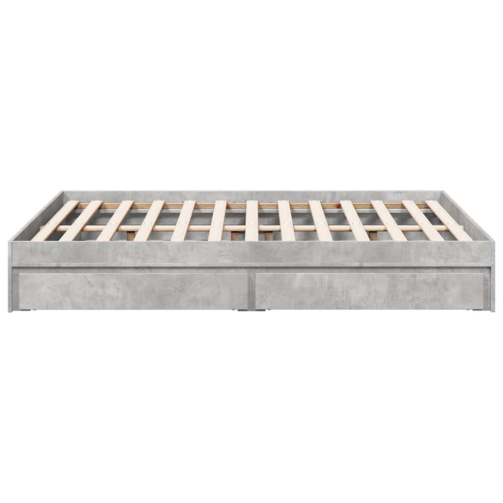 Bed Frame with Drawers without Mattress Concrete Grey 120x200cm