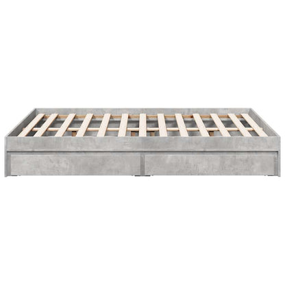Bed Frame with Drawers without Mattress Concrete Grey 120x200cm