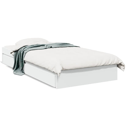 Bed Frame with Drawers without Mattress White 100x200 cm