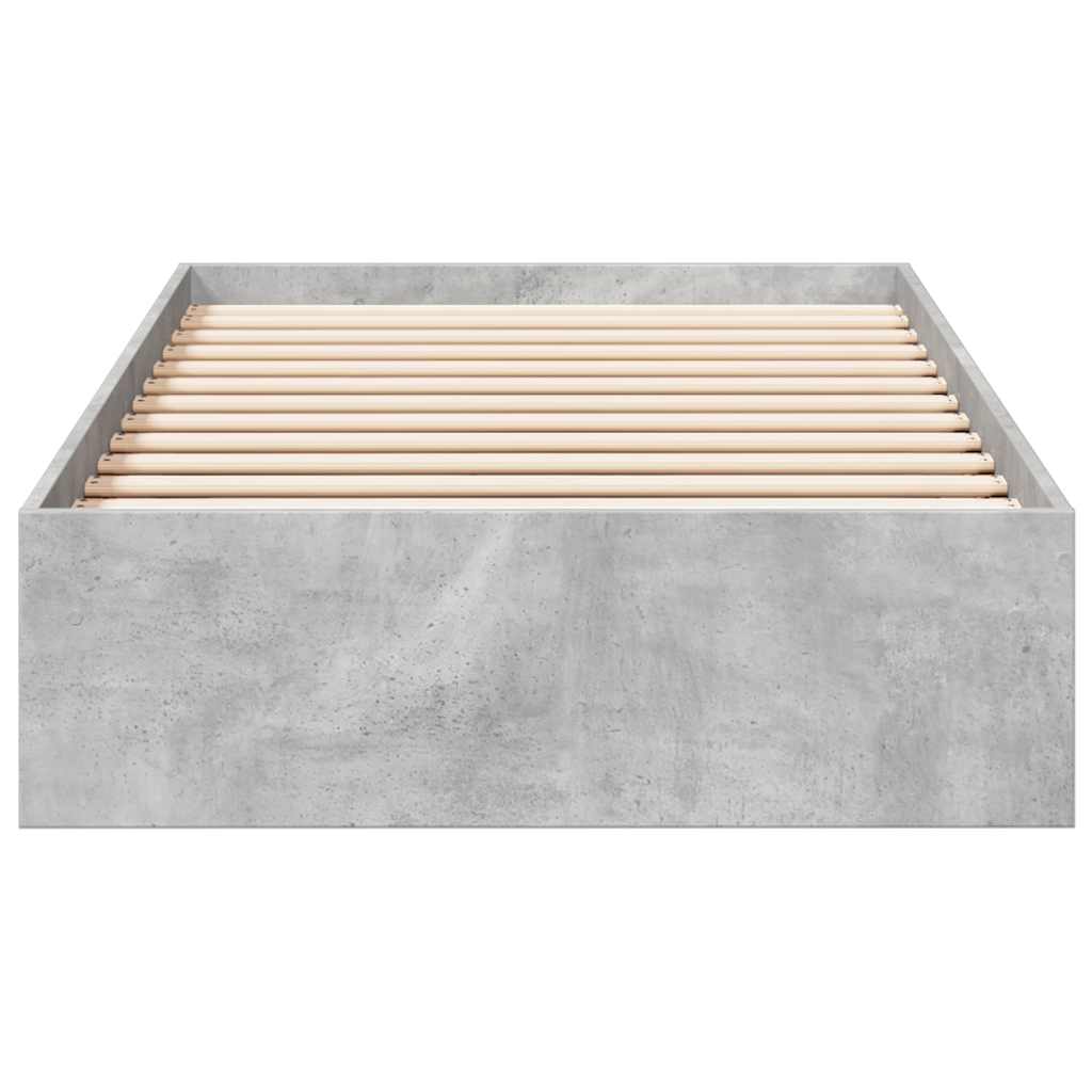 Bed Frame with Drawers without Mattress Concrete Grey 100x200cm