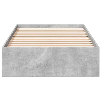 Bed Frame with Drawers without Mattress Concrete Grey 100x200cm