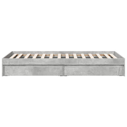 Bed Frame with Drawers without Mattress Concrete Grey 100x200 cm