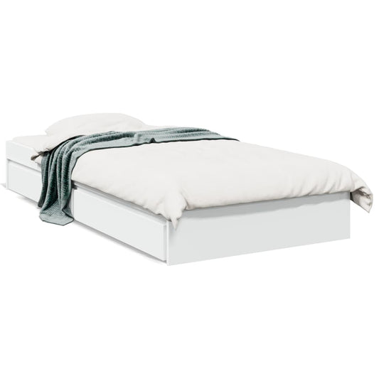 Bed Frame with Drawers without Mattress White 90x200 cm