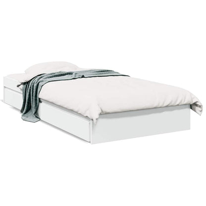 Bed Frame with Drawers without Mattress White 90x200 cm