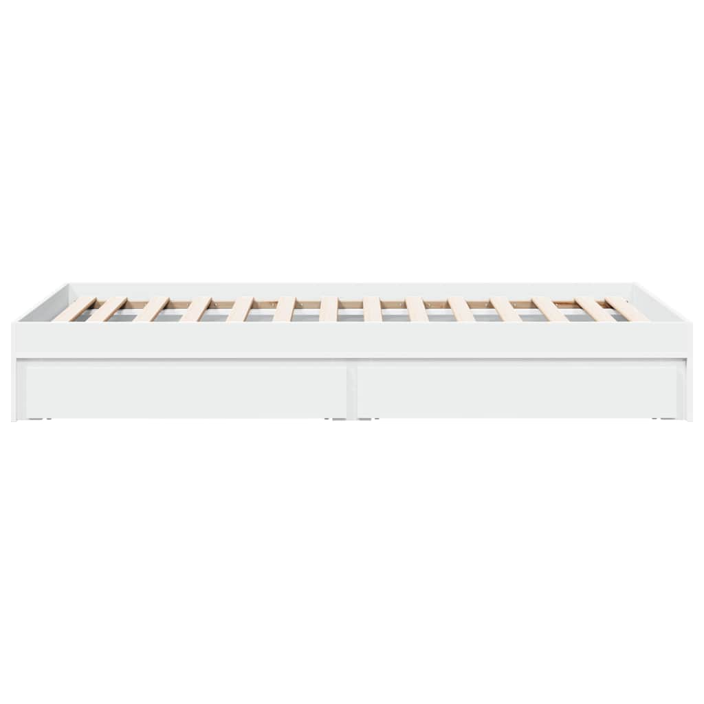 Bed Frame with Drawers without Mattress White 90x200 cm