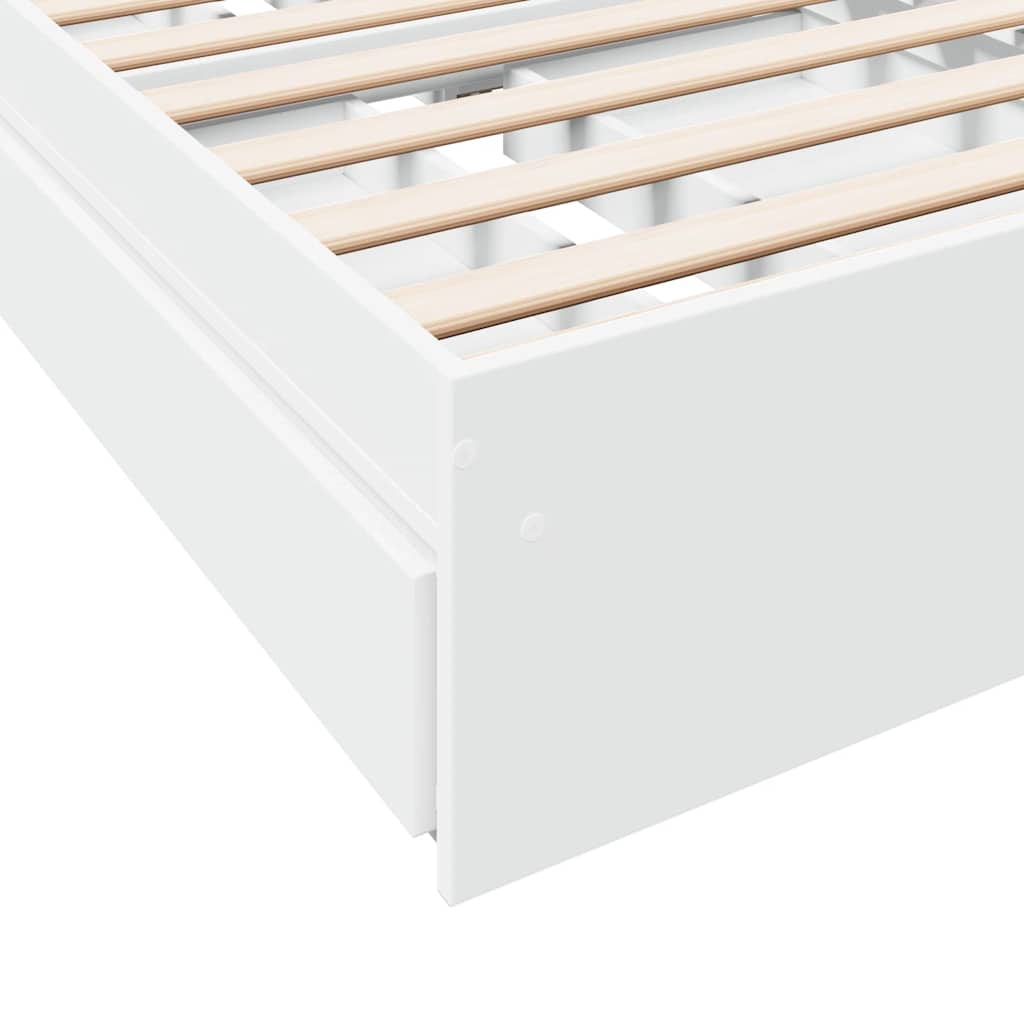 Bed Frame with Drawers without Mattress White 90x200 cm