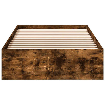 Bed Frame with Drawers without Mattress Smoked Oak 90x200 cm