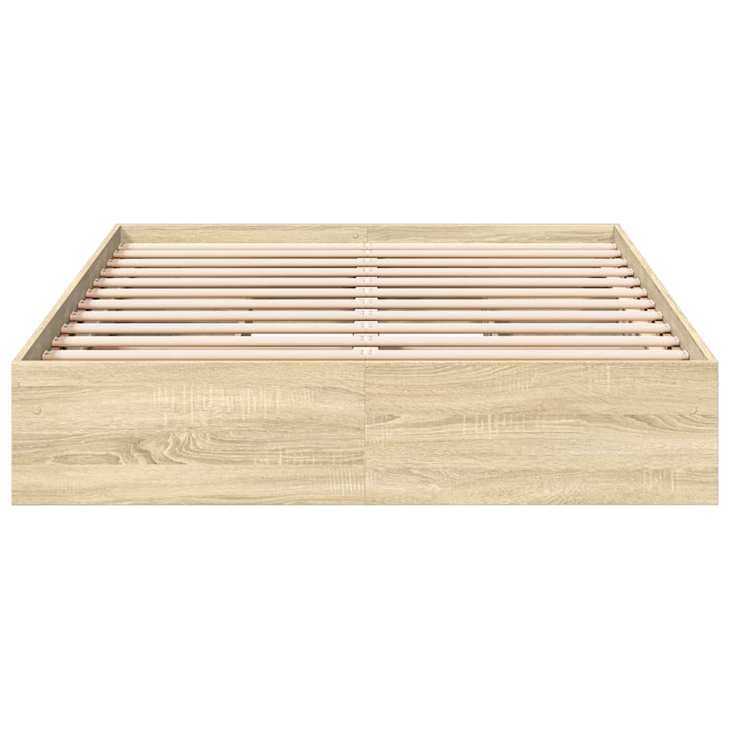 Bed Frame with Drawers without Mattress Sonoma Oak 135x190 cm