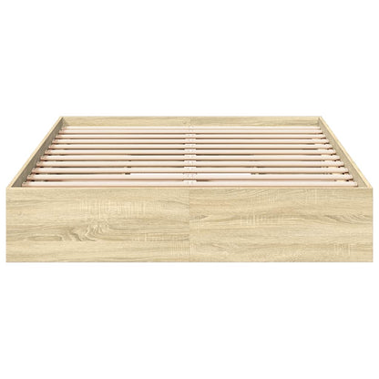 Bed Frame with Drawers without Mattress Sonoma Oak 135x190 cm