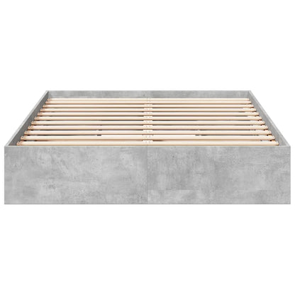 Bed Frame with Drawers without Mattress Concrete Grey 135x190cm