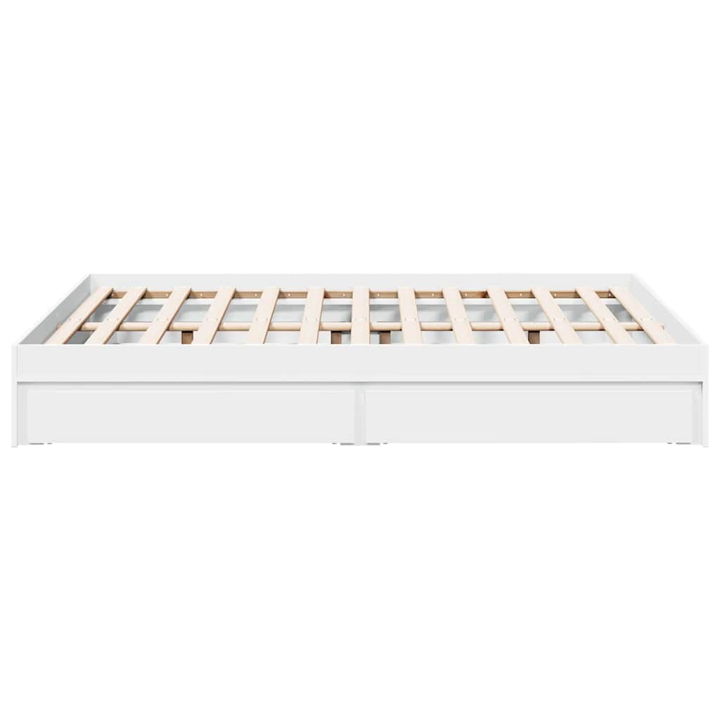Bed Frame with Drawers without Mattress White 120x190 cm
