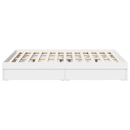 Bed Frame with Drawers without Mattress White 120x190 cm