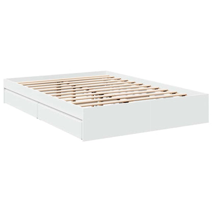 Bed Frame with Drawers without Mattress White 120x190 cm