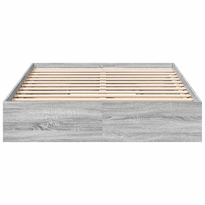 Bed Frame with Drawers without Mattress Grey Sonoma 120x190 cm