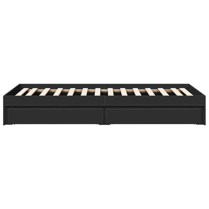 Bed Frame with Drawers without Mattress Black 90x190 cm Single