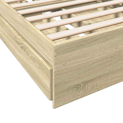 Bed Frame with Drawers without Mattress Sonoma Oak 90x190 cm