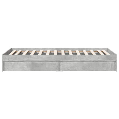 Bed Frame with Drawers without Mattress Concrete Grey 90x190 cm