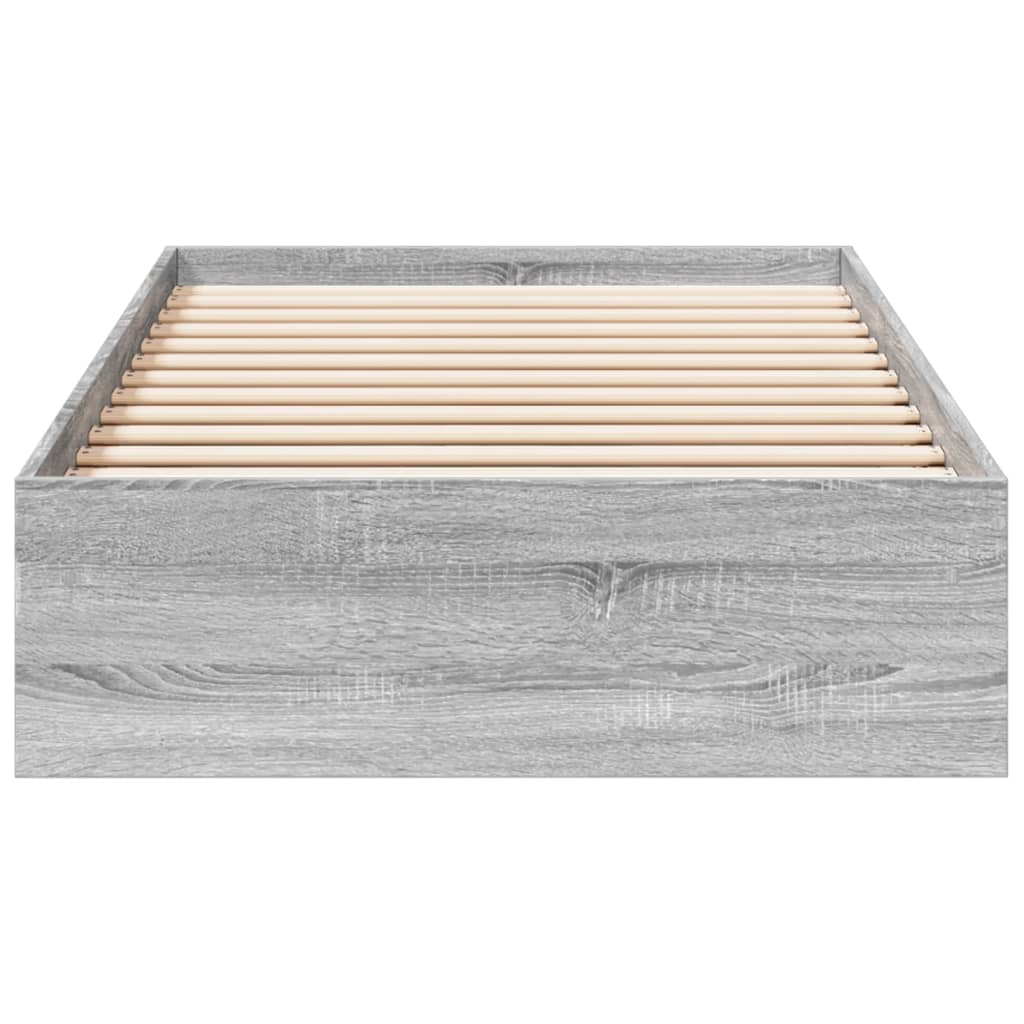 Bed Frame with Drawers without Mattress Grey Sonoma 90x190 cm Single