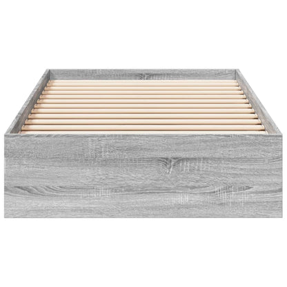 Bed Frame with Drawers without Mattress Grey Sonoma 90x190 cm Single