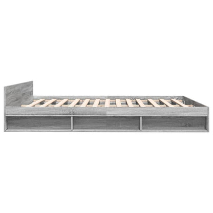 Bed Frame with Drawers without Mattress Grey Sonoma 180x200 cm Super King
