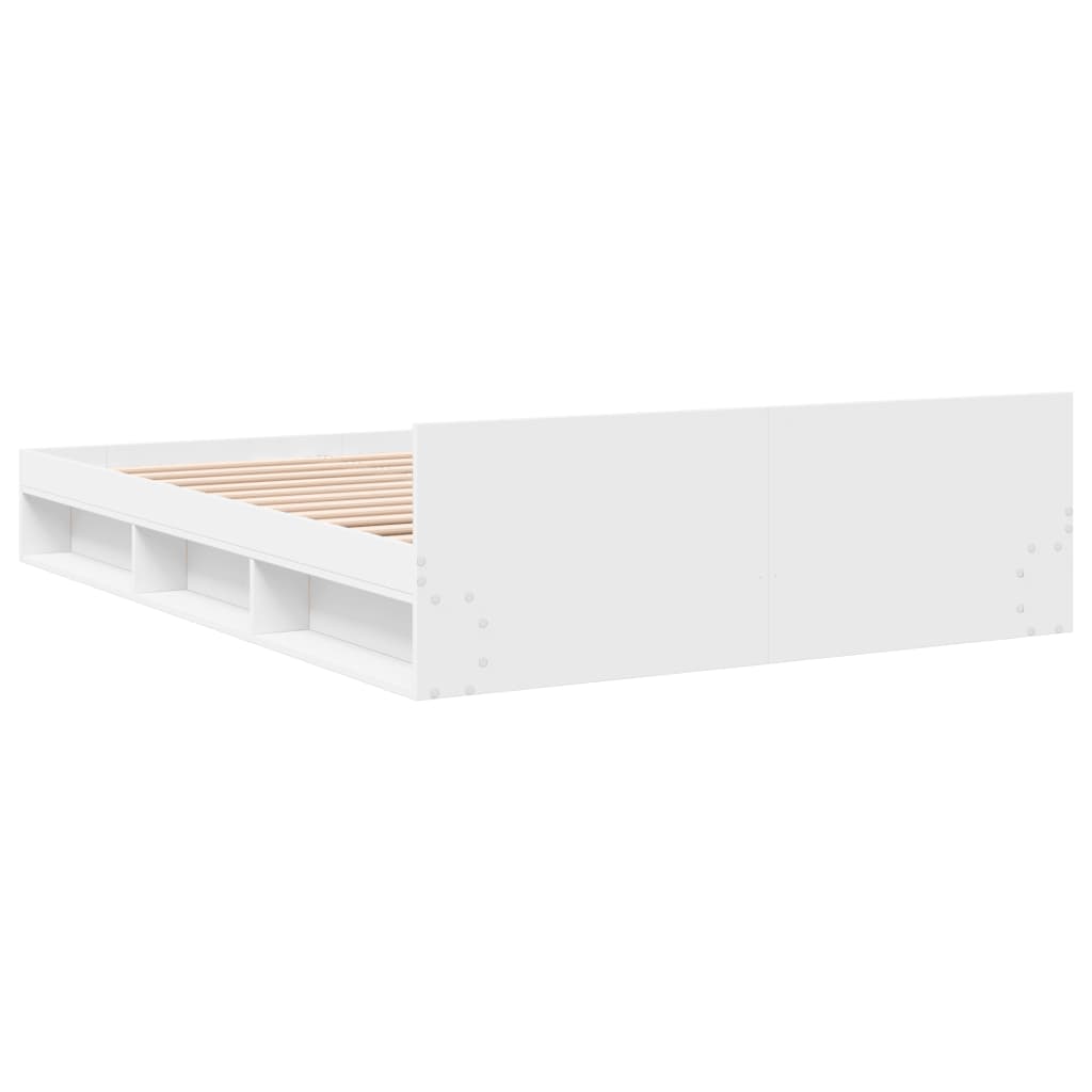 Bed Frame with Drawers without Mattress White 135x190 cm Double