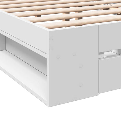 Bed Frame with Drawers without Mattress White 135x190 cm Double