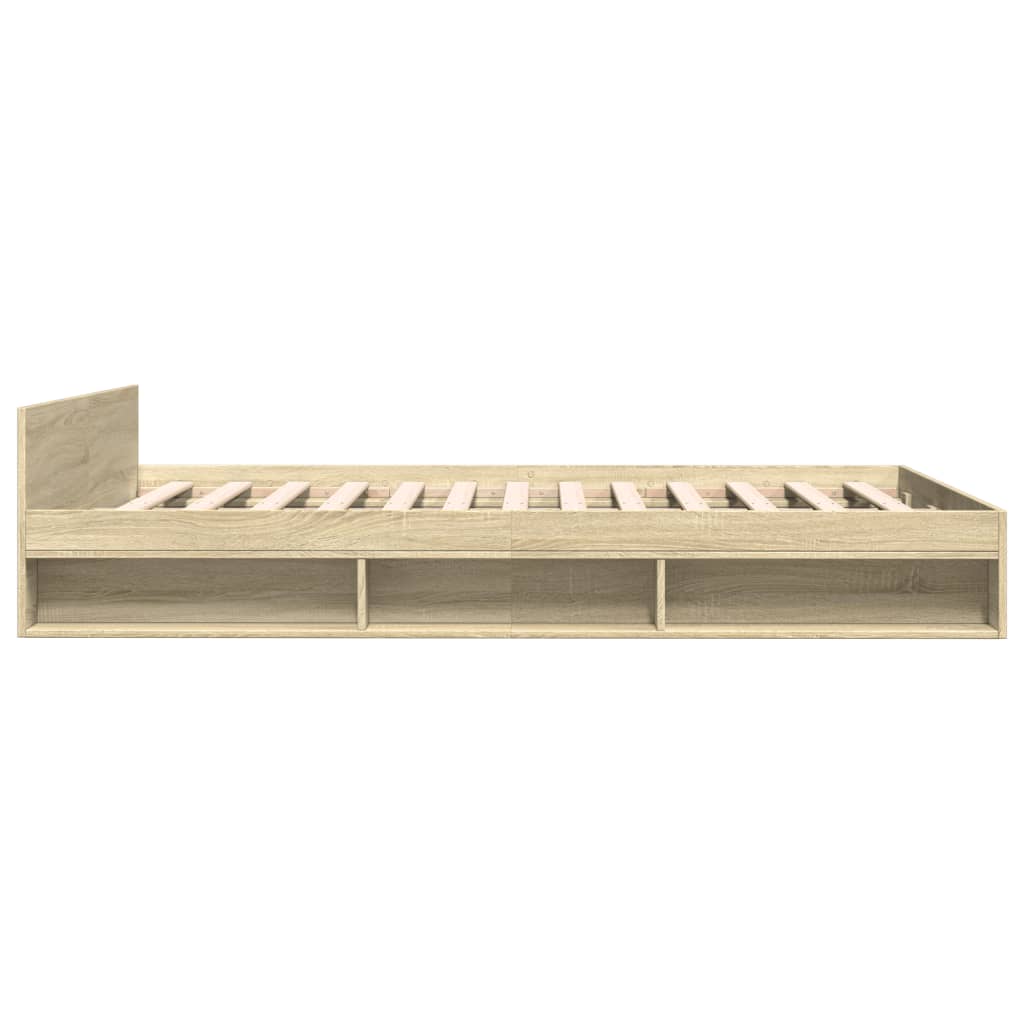 Bed Frame with Drawers without Mattress Sonoma Oak 135x190 cm Double