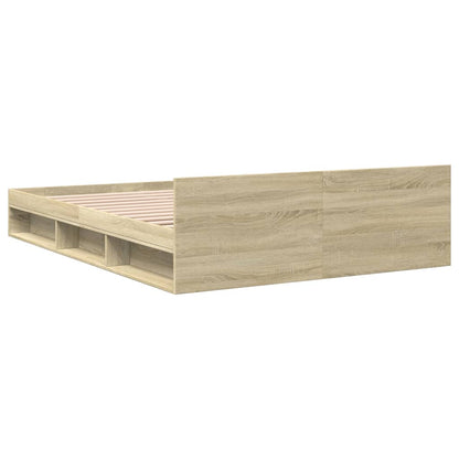Bed Frame with Drawers without Mattress Sonoma Oak 135x190 cm Double