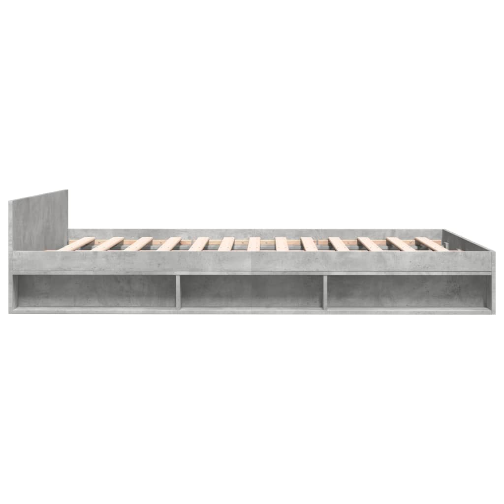 Bed Frame with Drawers without Mattress Concrete Grey 135x190 cm Double