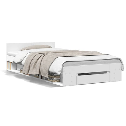 Bed Frame with Drawer without Mattress White 90x200 cm