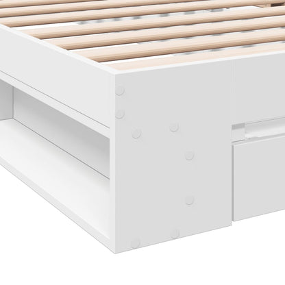 Bed Frame with Drawer without Mattress White 90x200 cm