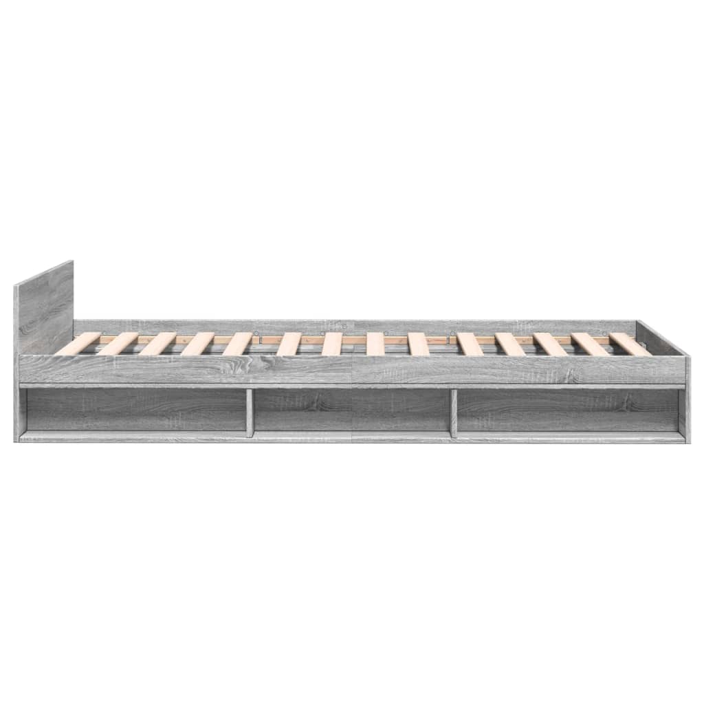 Bed Frame with Drawer without Mattress Grey Sonoma 90x200 cm