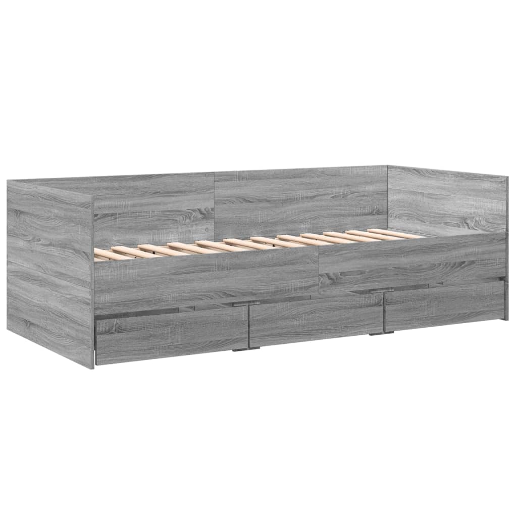 Daybed | Grey Sonoma | Engineered wood | Single to double